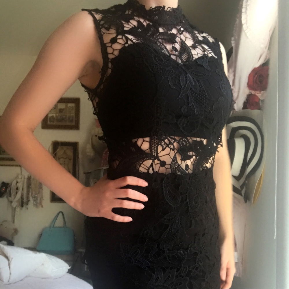 Lace cut out gown